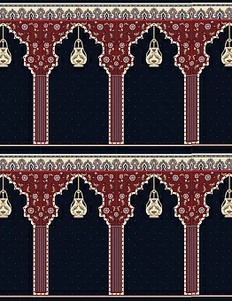 Синий ковролин Mosque Collection