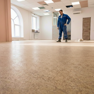 Laying natural linoleum